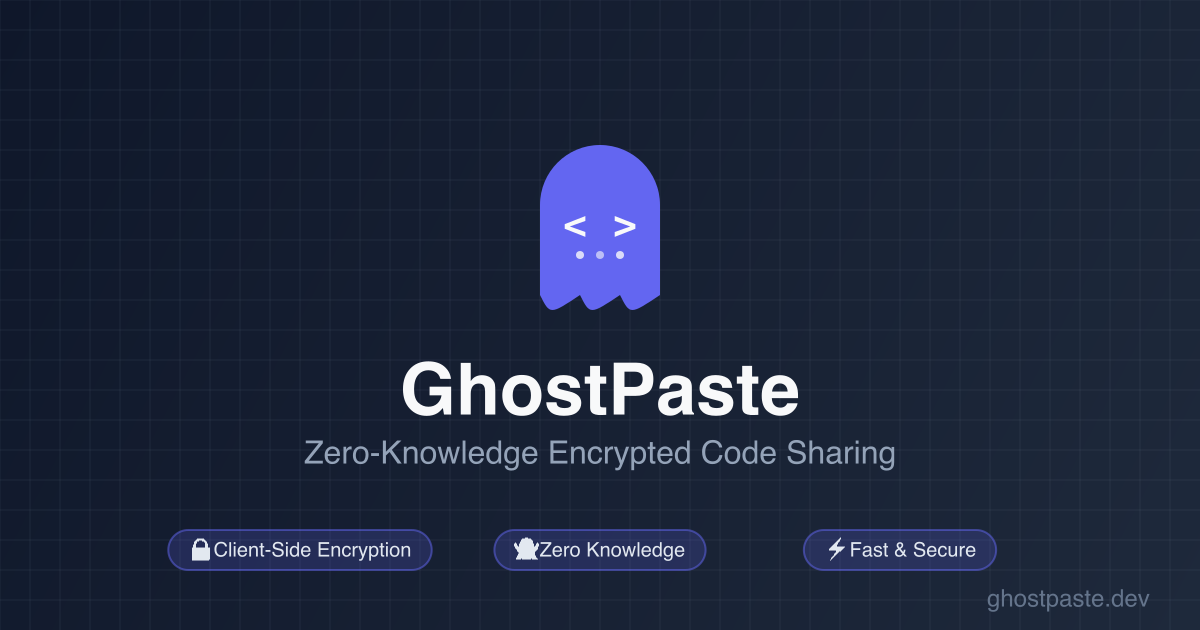 GhostPaste - Zero-Knowledge Encrypted Code Sharing